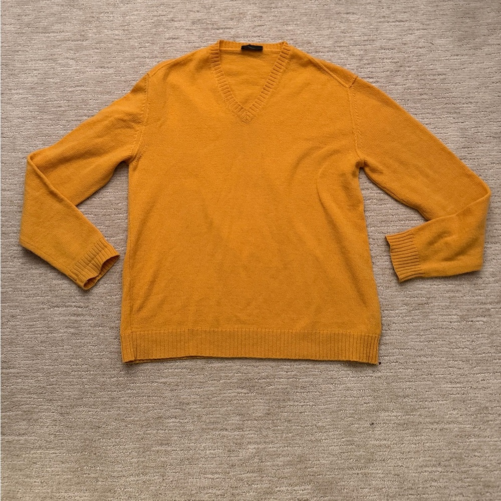 ZANONE 100% Wool V Neck Yellow Sweater 54